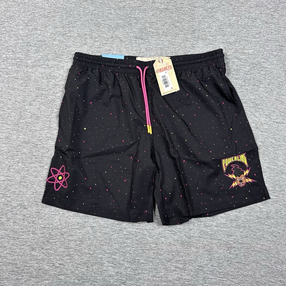 RSVLTS Disney Goofy Movie Hybrid Swim Shorts Mens Large Black Star Power NEW
